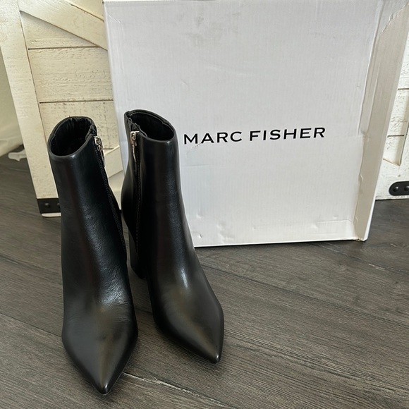 Marc Fisher Black Heeled Boots with Stiletto Heel
